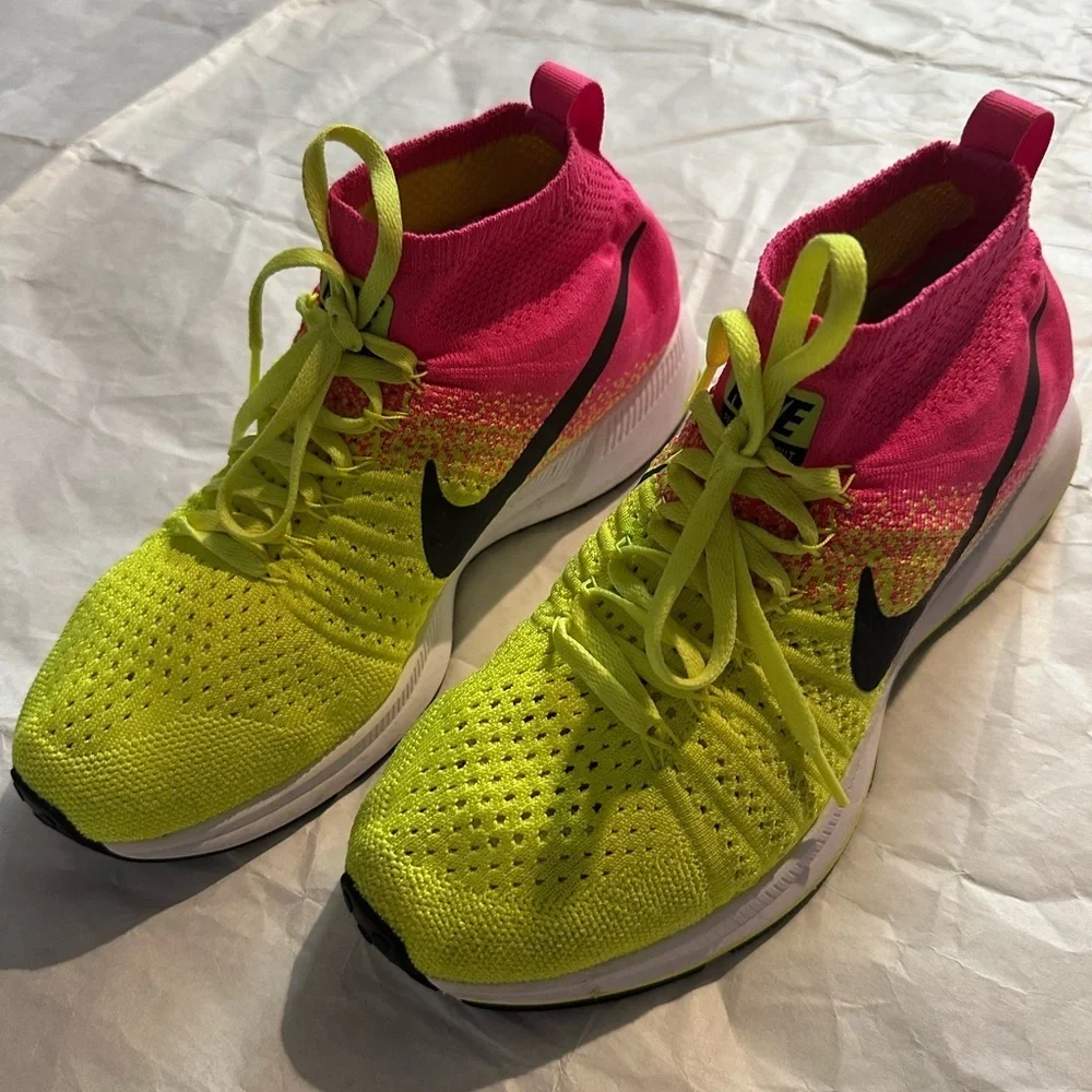 Nike Bright Pink and Lime Green Sneakers